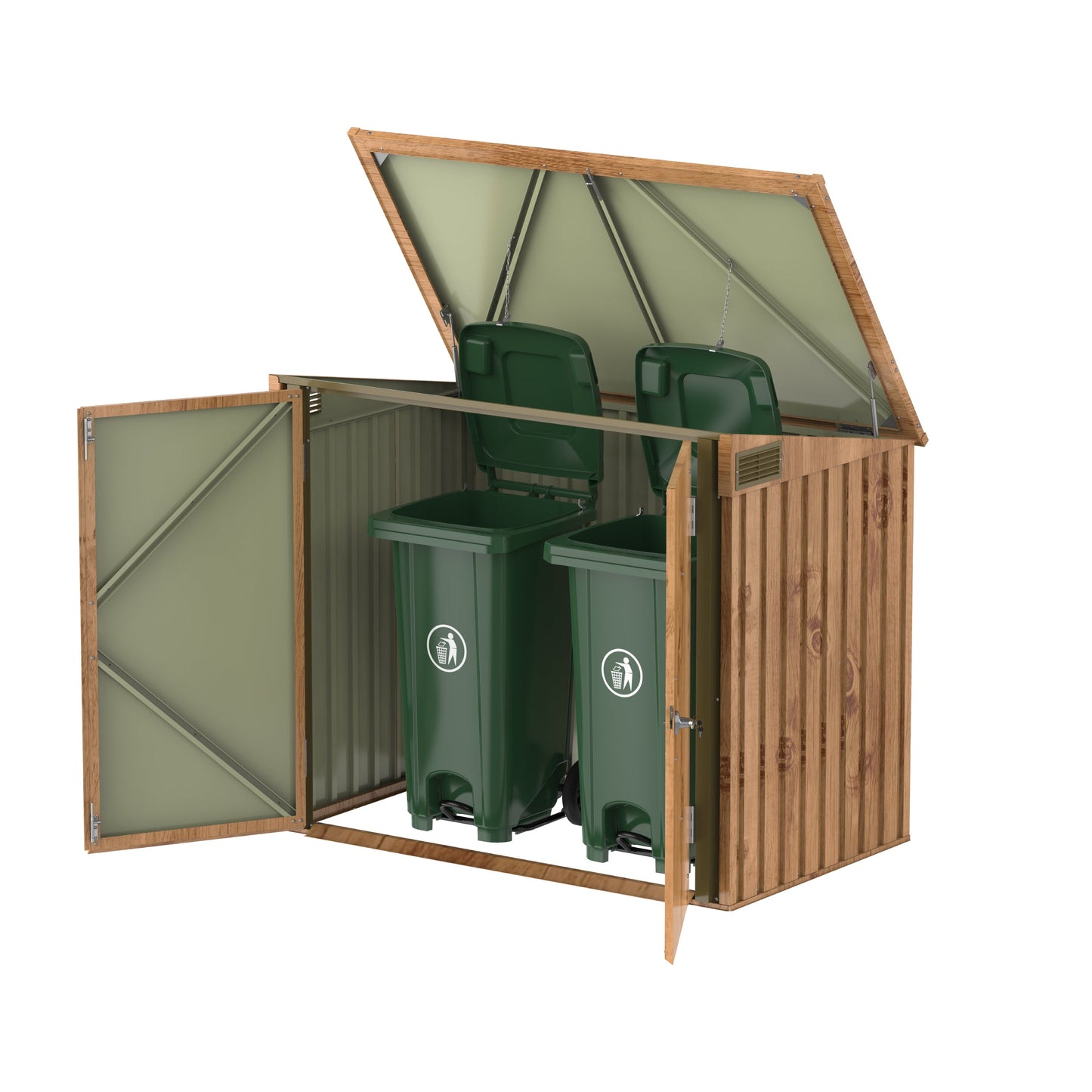 1420L Small Storage Steel Shed with Flat Lid