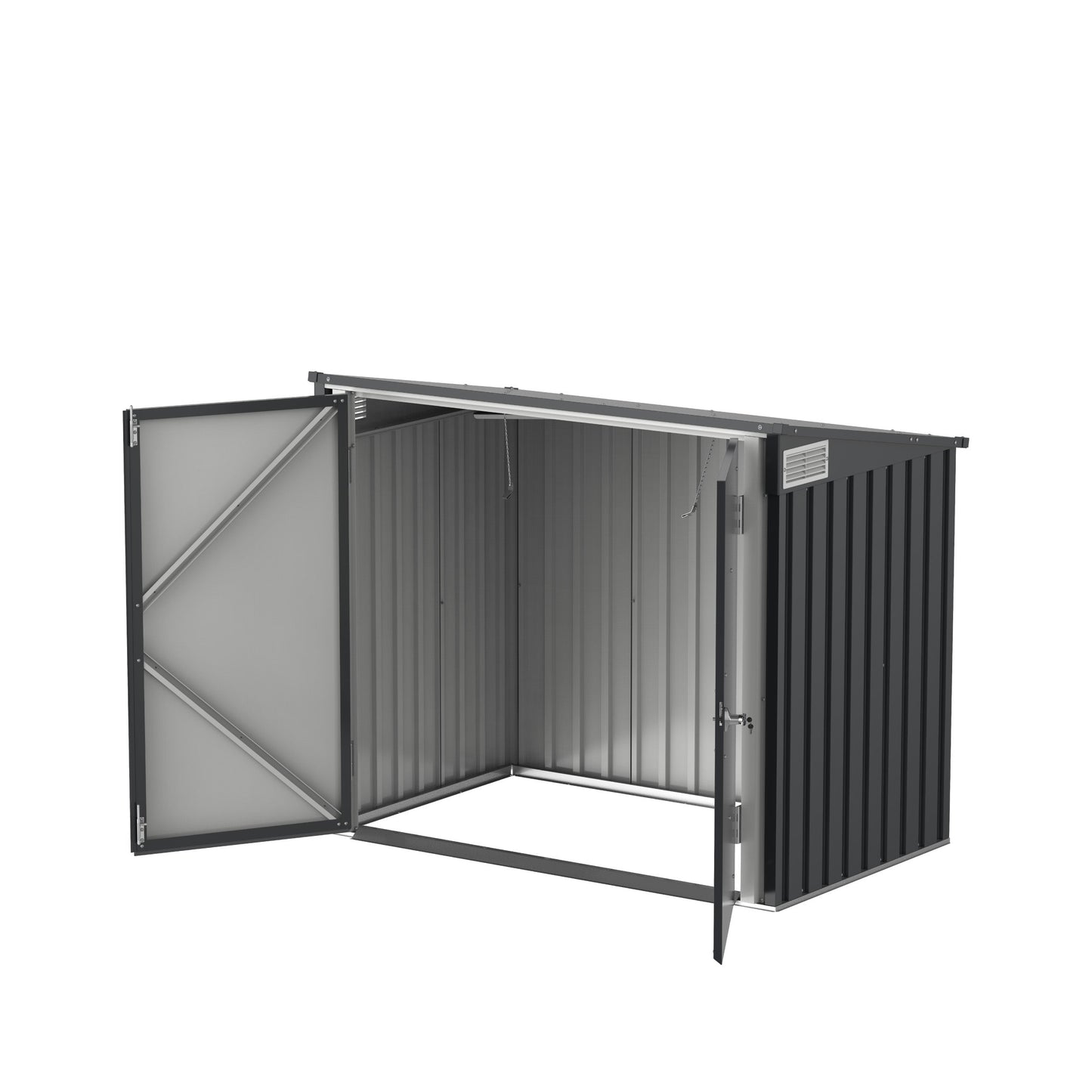 1420L Small Storage Steel Shed with Flat Lid