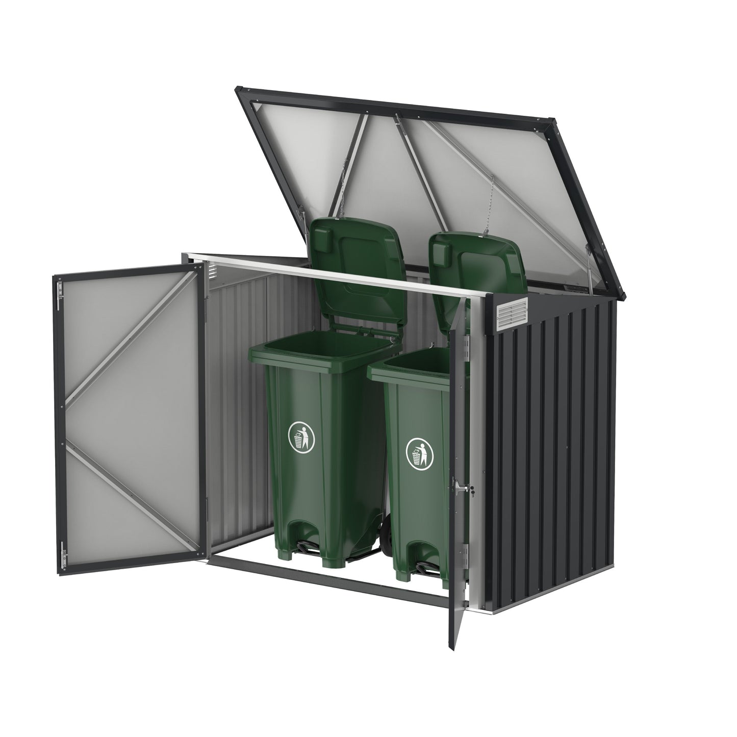 1420L Small Storage Steel Shed with Flat Lid