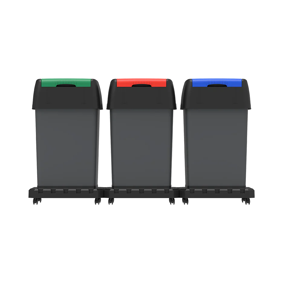 Modular Recycle Bins with Swing Lids