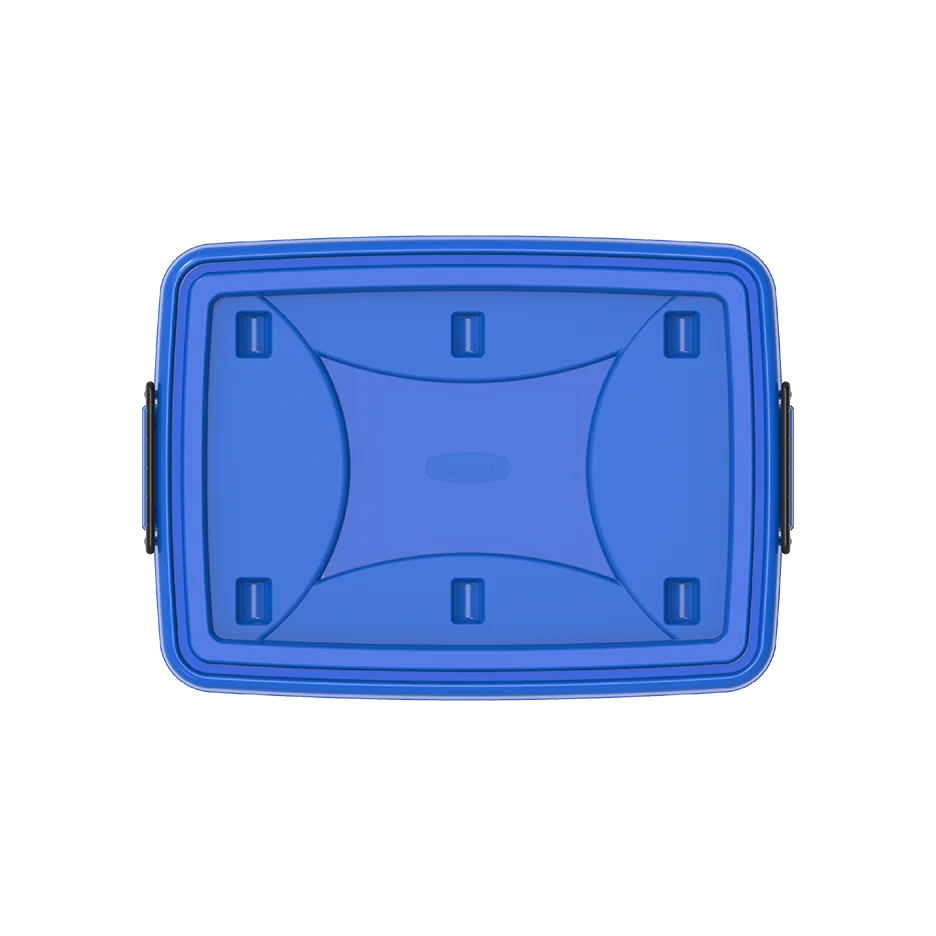 82L Clear Plastic Storage Box with Wheels & Lockable Lid