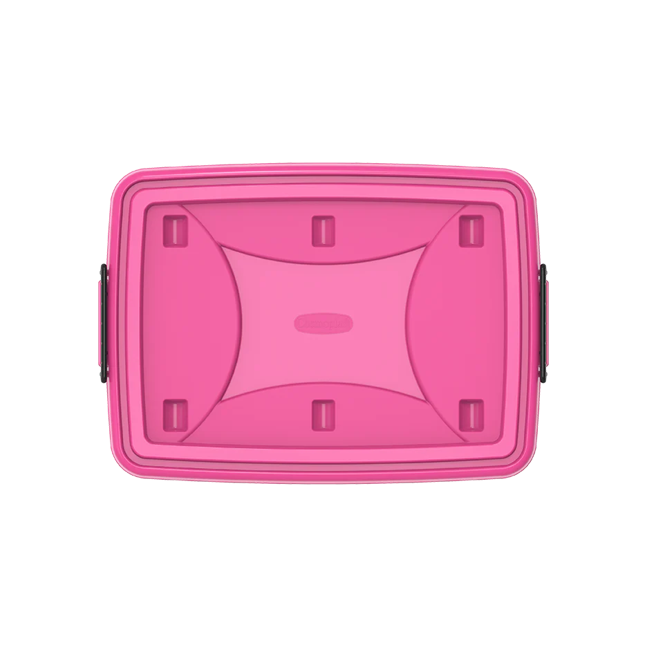 82L Clear Plastic Storage Box with Wheels & Lockable Lid