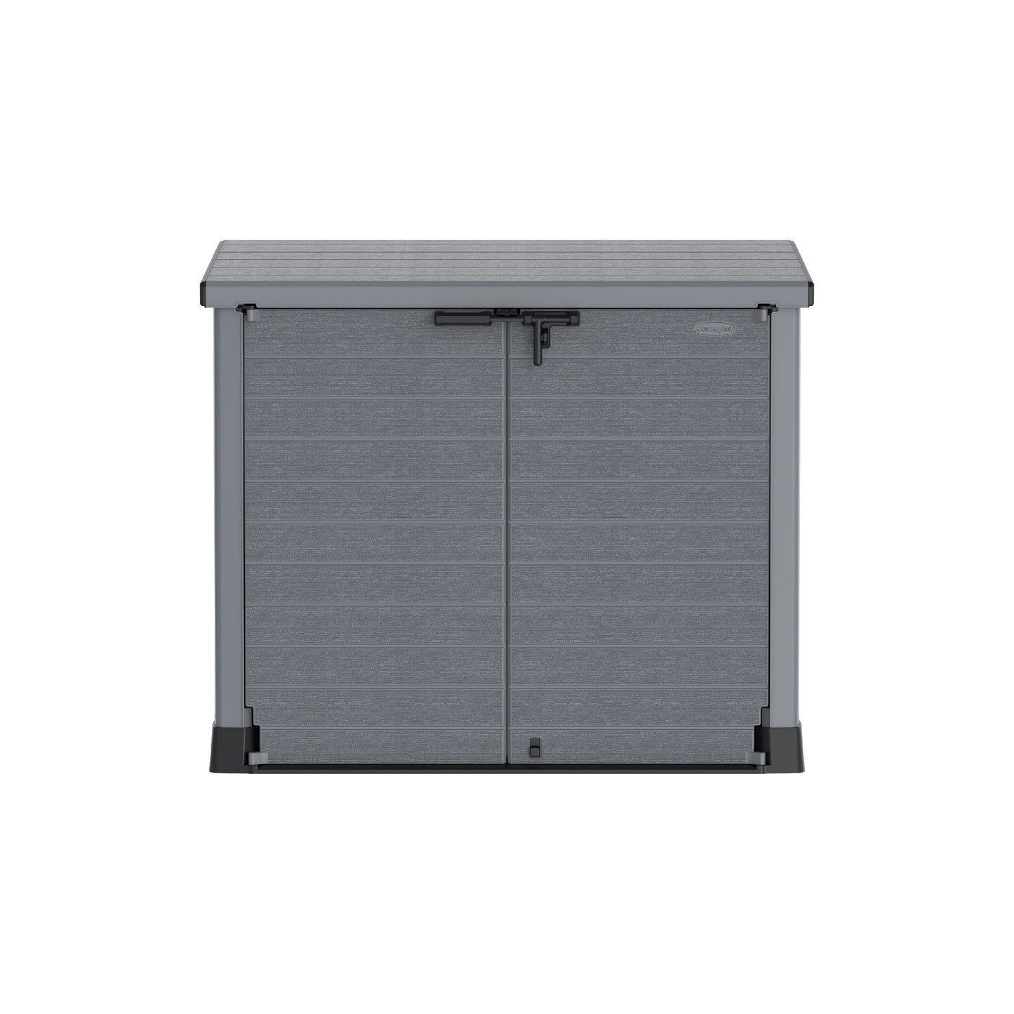 Cedargrain 1200L Small Sto1200L Small Storage Shed with Flat Lid Waste Bin Storagerage Shed with Flat Lid- Cosmoplast