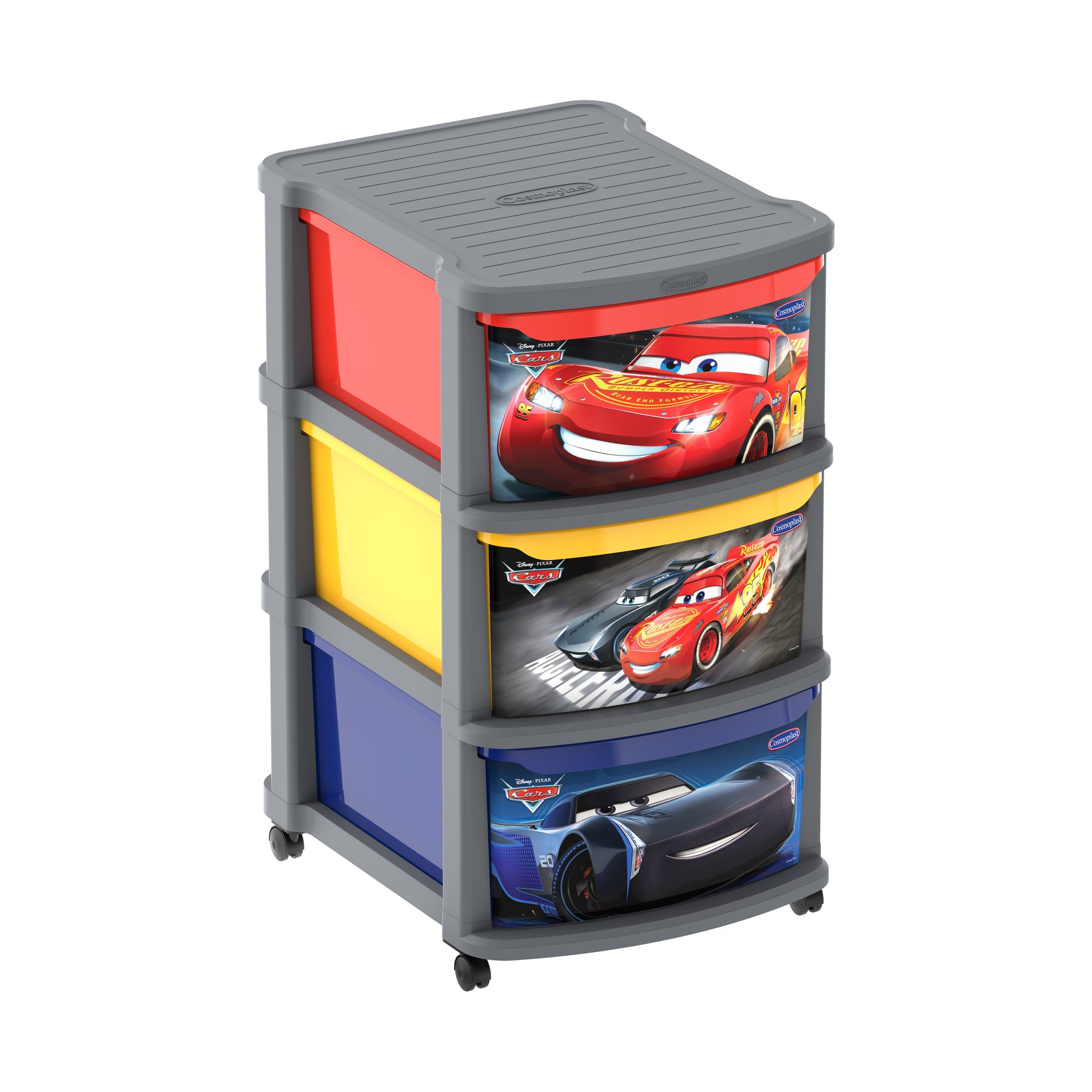 lightning mcqueen 3 drawers cabinet