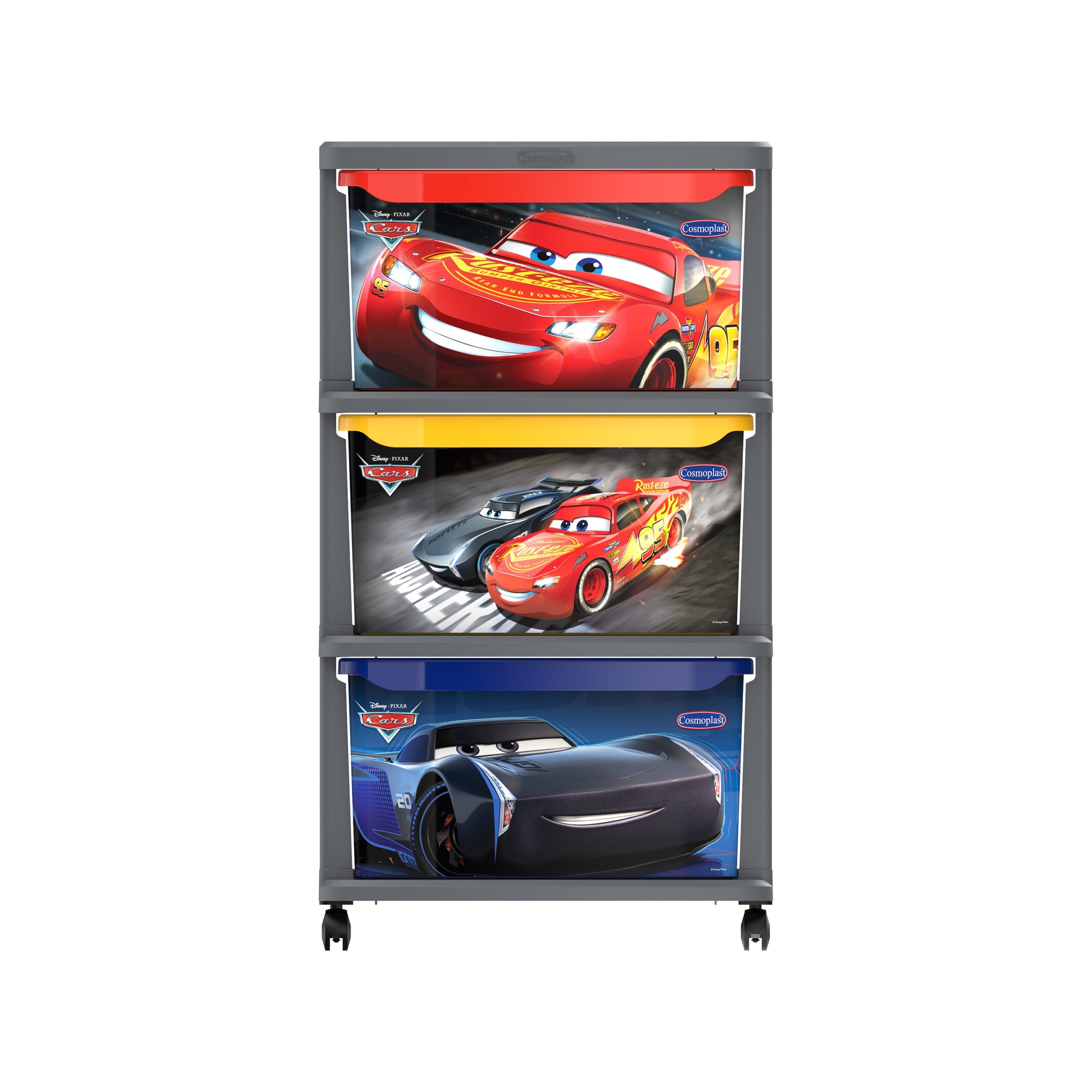 lightning mcqueen 3 drawers cabinet