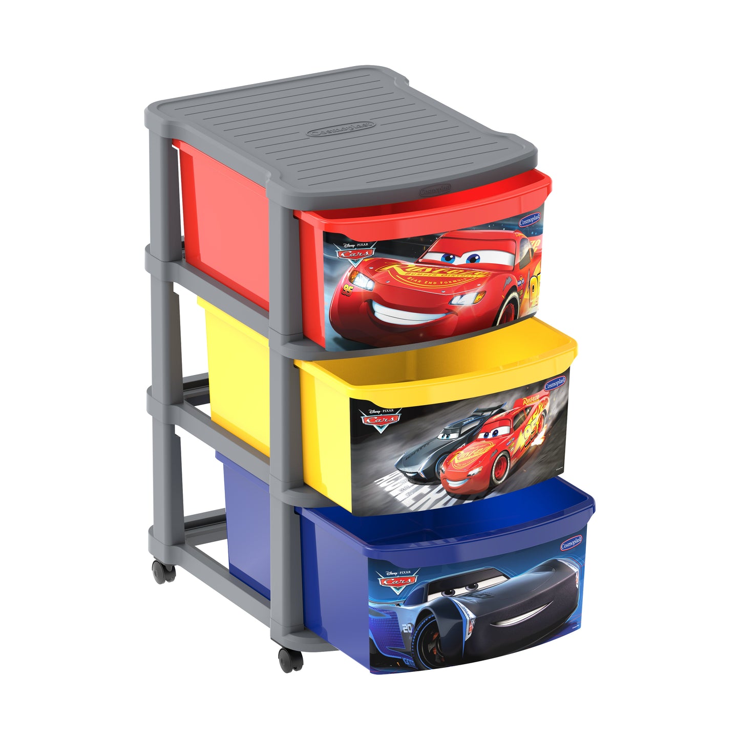 lightning mcqueen 3 drawers cabinet