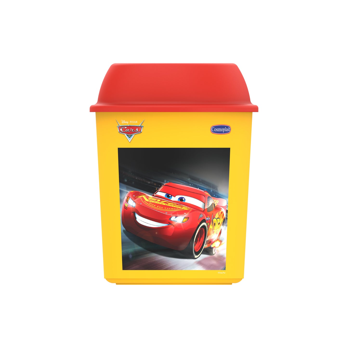 Cosmoplast Disney Pixar Cars Plastic Round Dust Bin 5 Liters