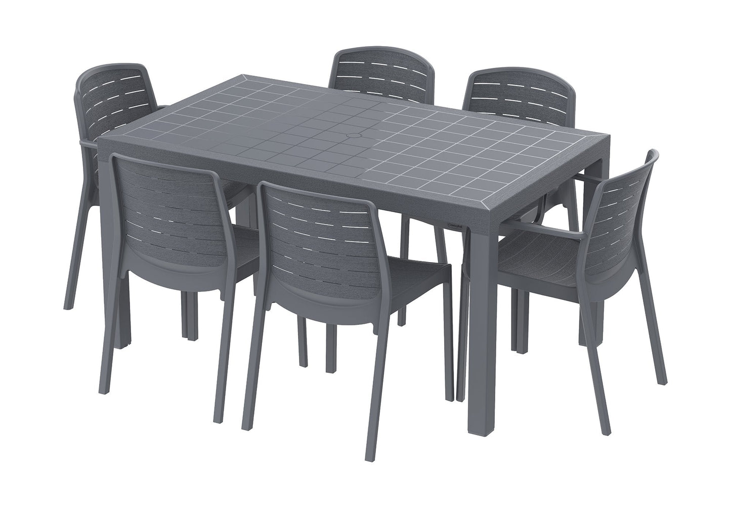 Cedargrain 6-seater Outdoor Dining Set of Table & Chairs