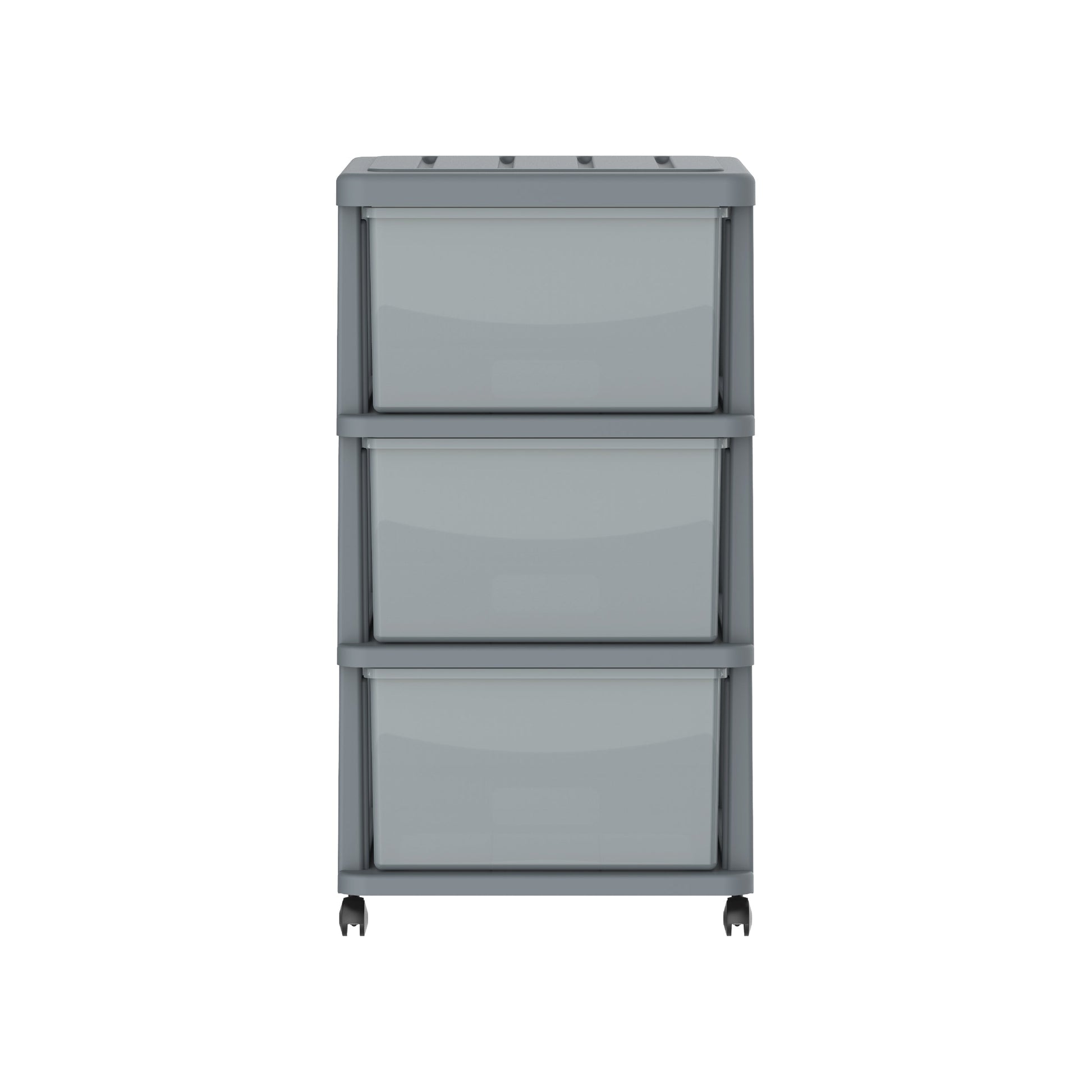  3 Tiers Storage Cabinet with Drawers & Wheels