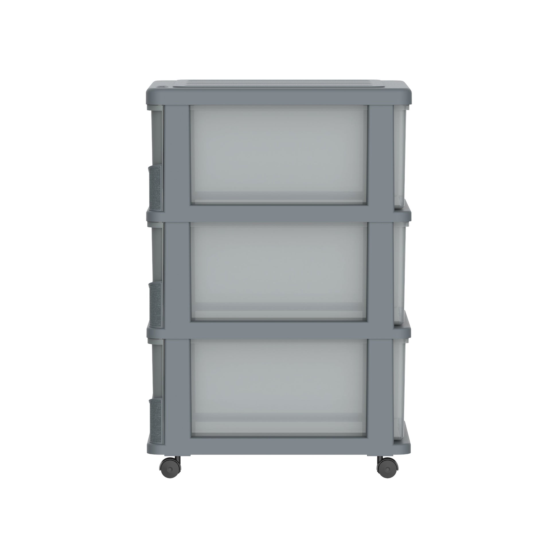  3 Tiers Storage Cabinet with Drawers & Wheels