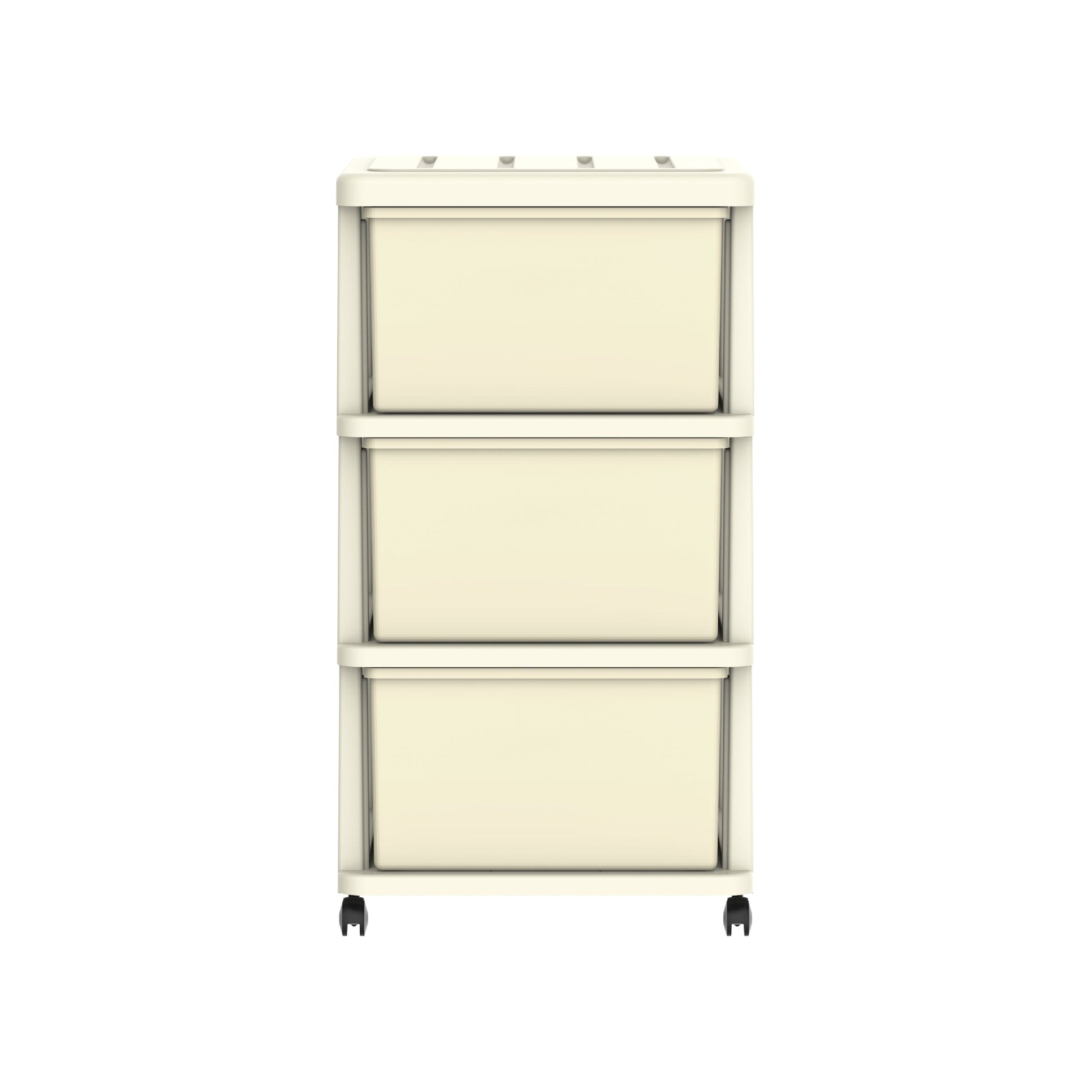  3 Tiers Storage Cabinet with Drawers & Wheels