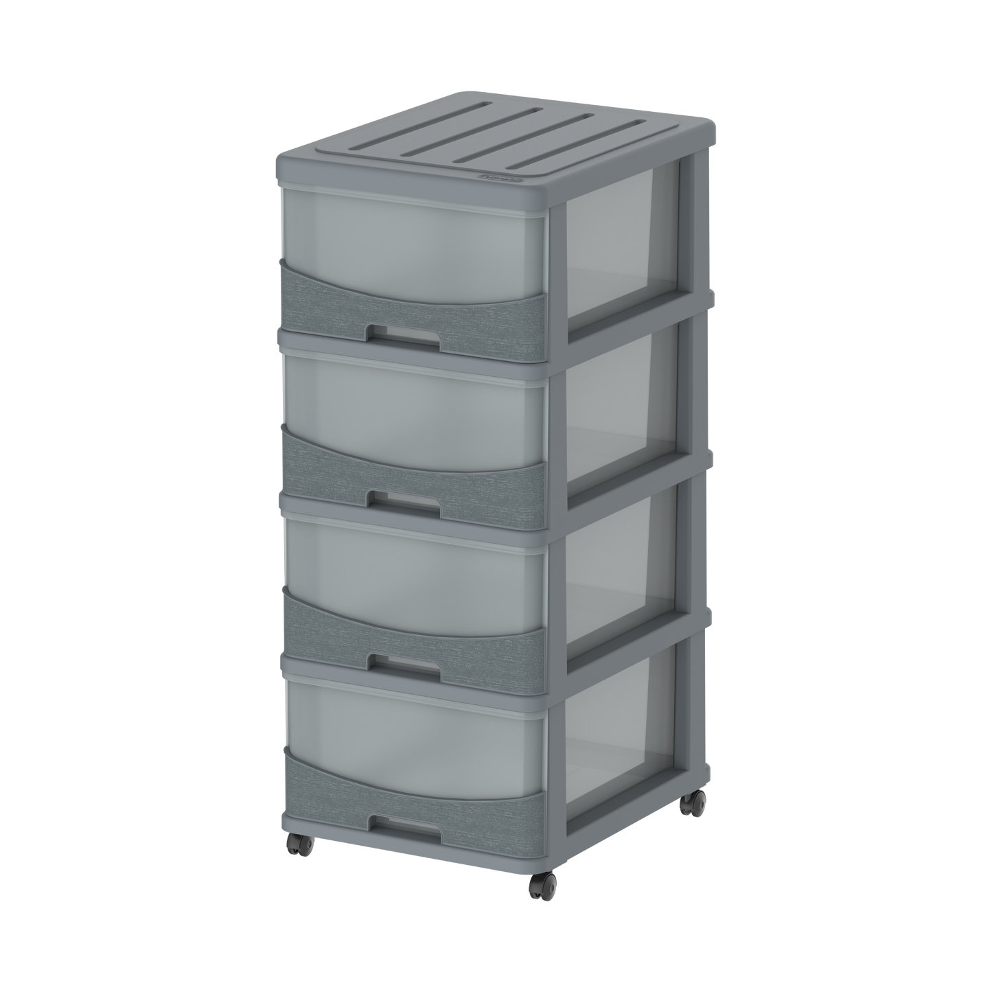 Cedargrain 4 Tiers Storage Cabinet with Drawers & Wheels