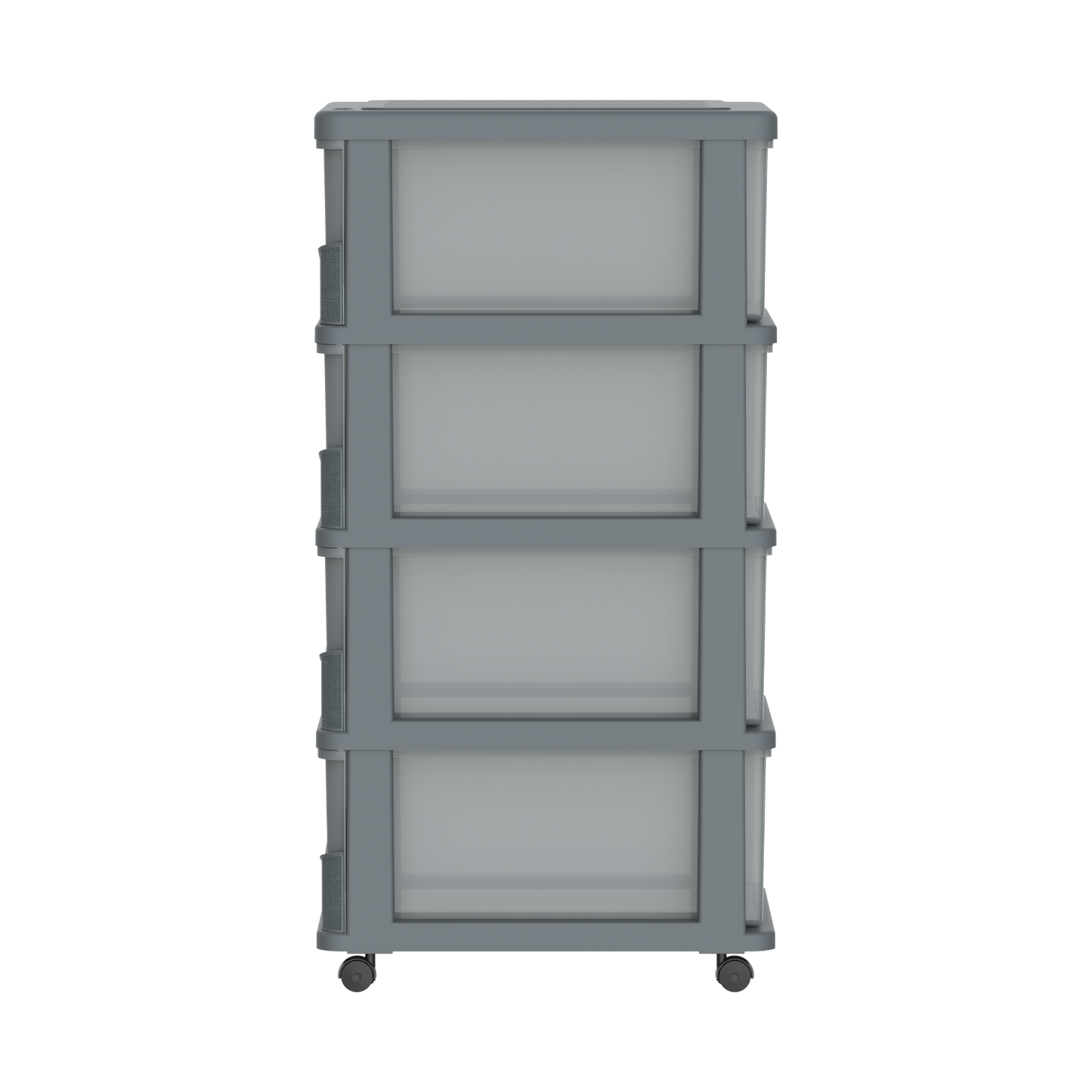 Cedargrain 4 Tiers Storage Cabinet with Drawers & Wheels