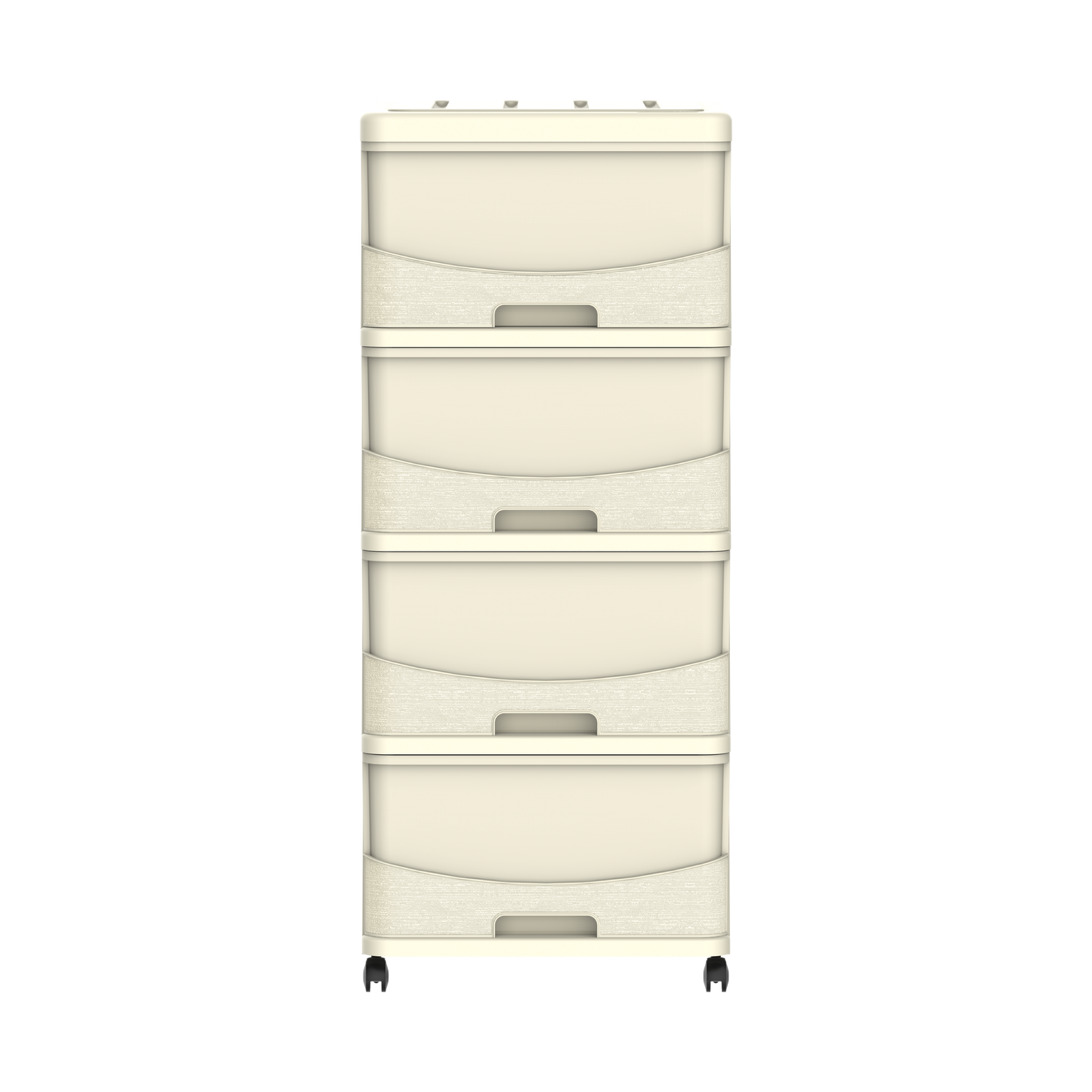 Cedargrain 4 Tiers Storage Cabinet with Drawers & Wheels