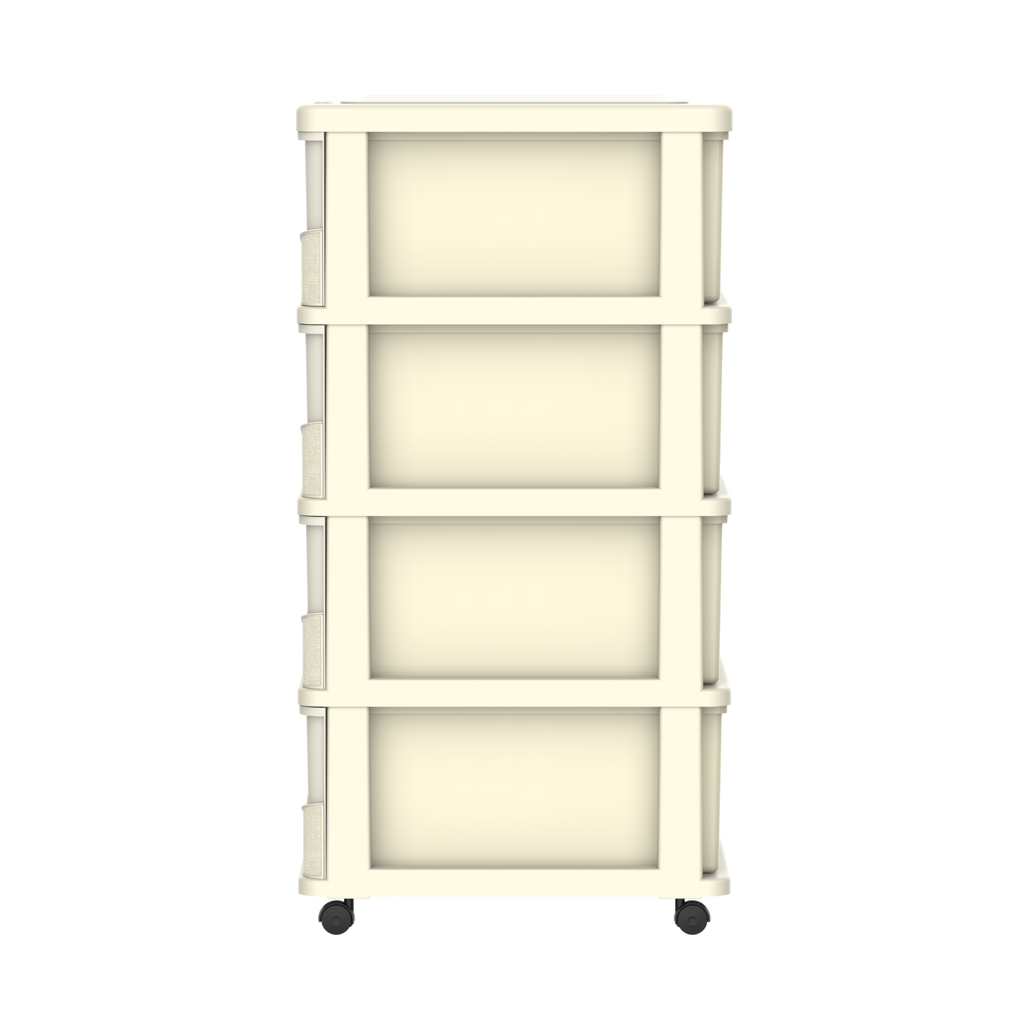 Cedargrain 4 Tiers Storage Cabinet with Drawers & Wheels