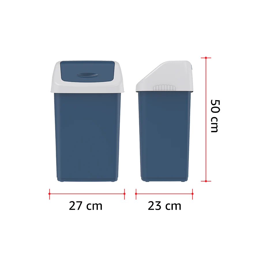 46L Flip-top Waste Bin with Swing Lid