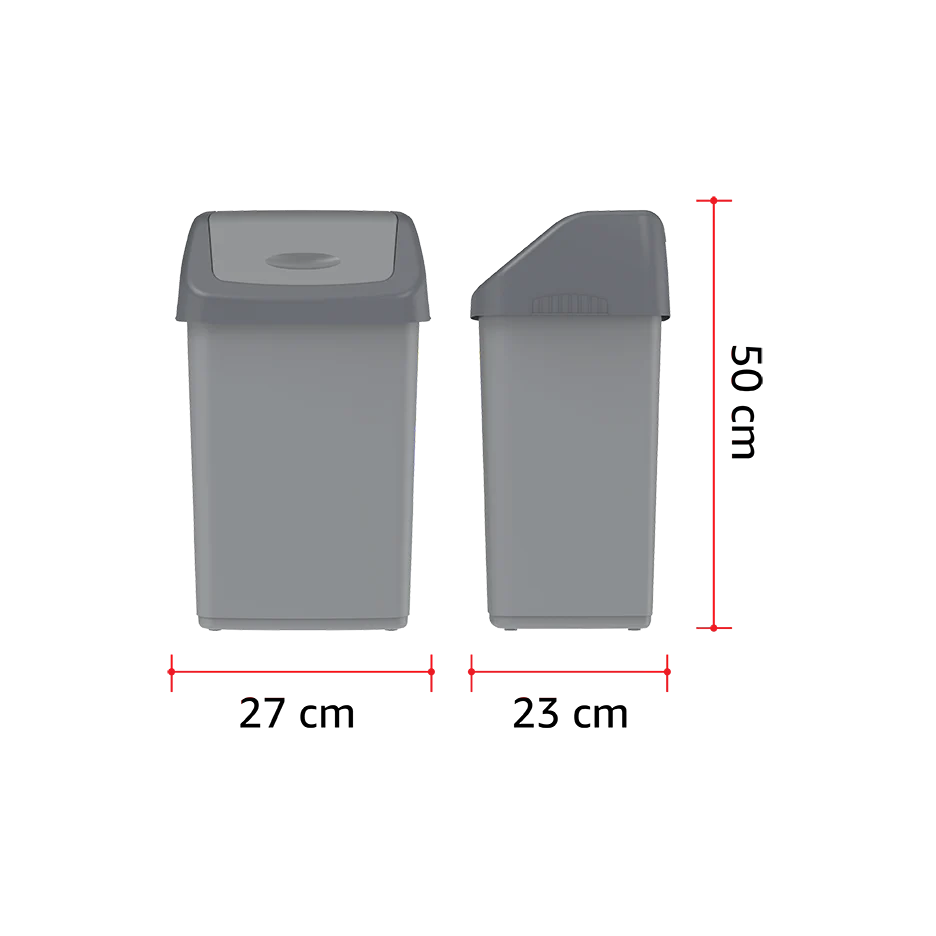 46L Flip-top Waste Bin with Swing Lid