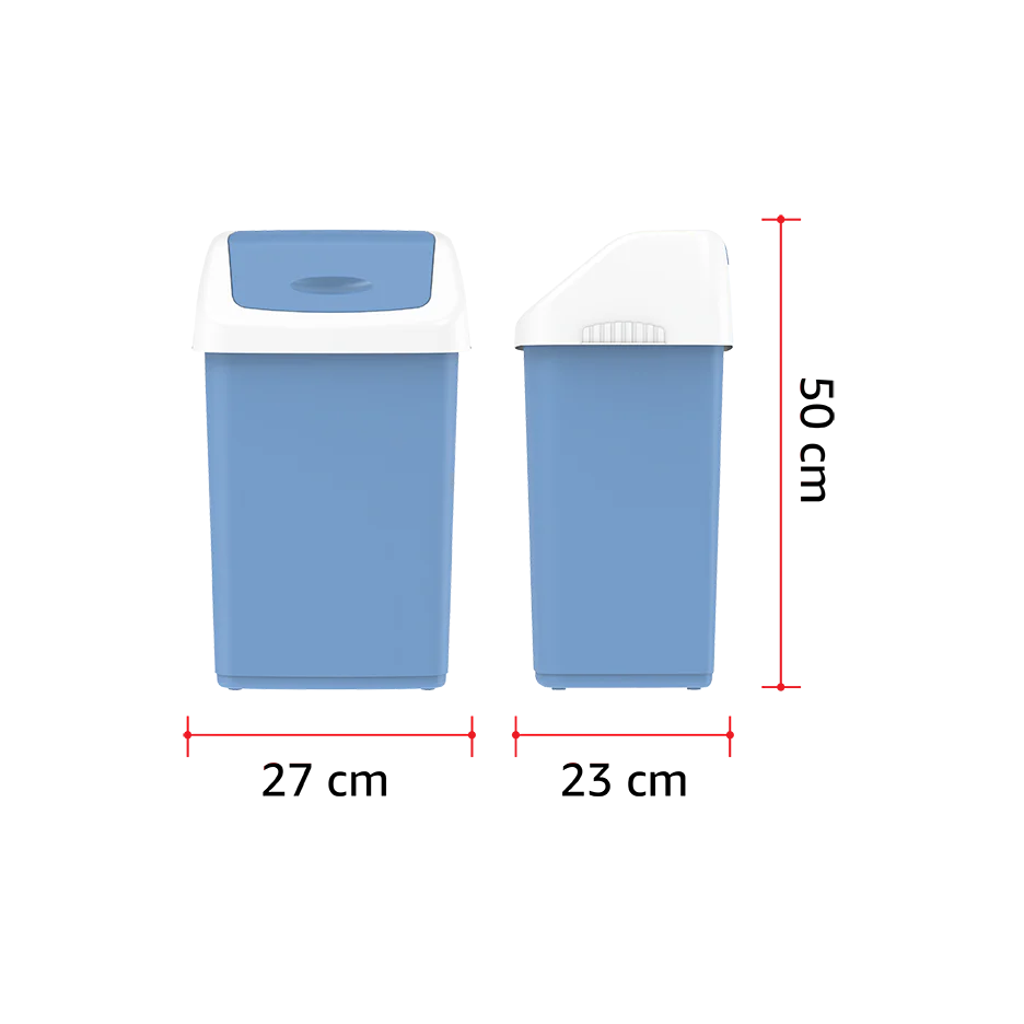 46L Flip-top Waste Bin with Swing Lid