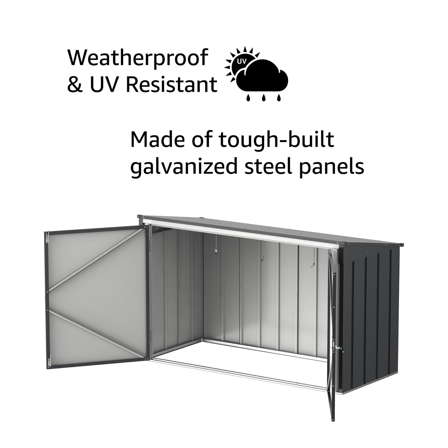 Cosmoplast 7x3ft Garbage Steel Small Shed with Flat Lid