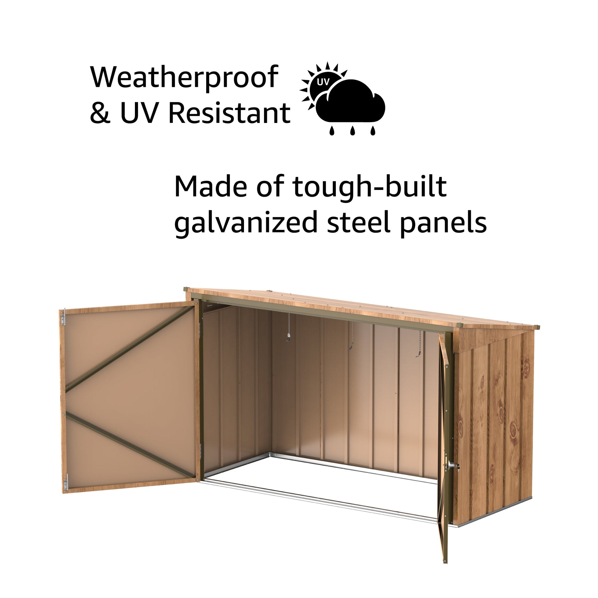 Cosmoplast 7x3ft Garbage Steel Small Shed with Flat Lid