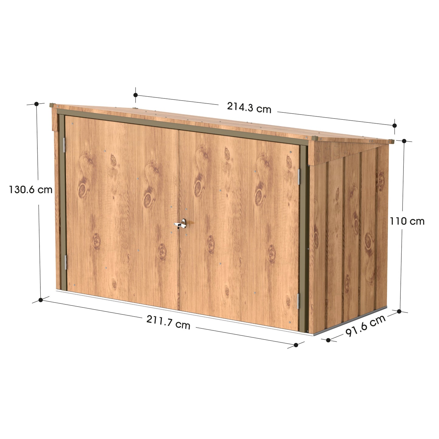 Cosmoplast 7x3ft Garbage Steel Small Shed with Flat Lid