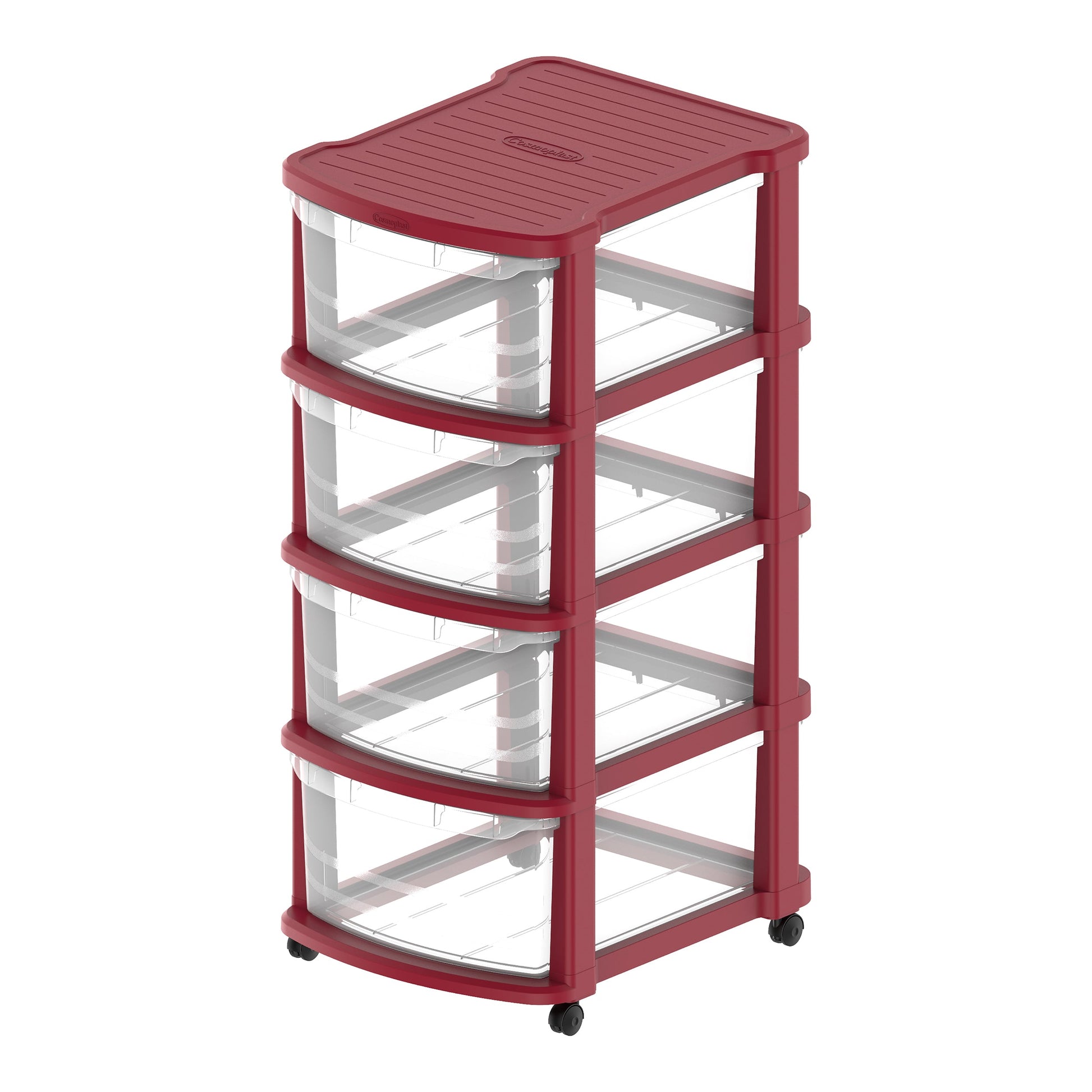 4 Tiers Multipurpose Storage Cabinet with Wheels