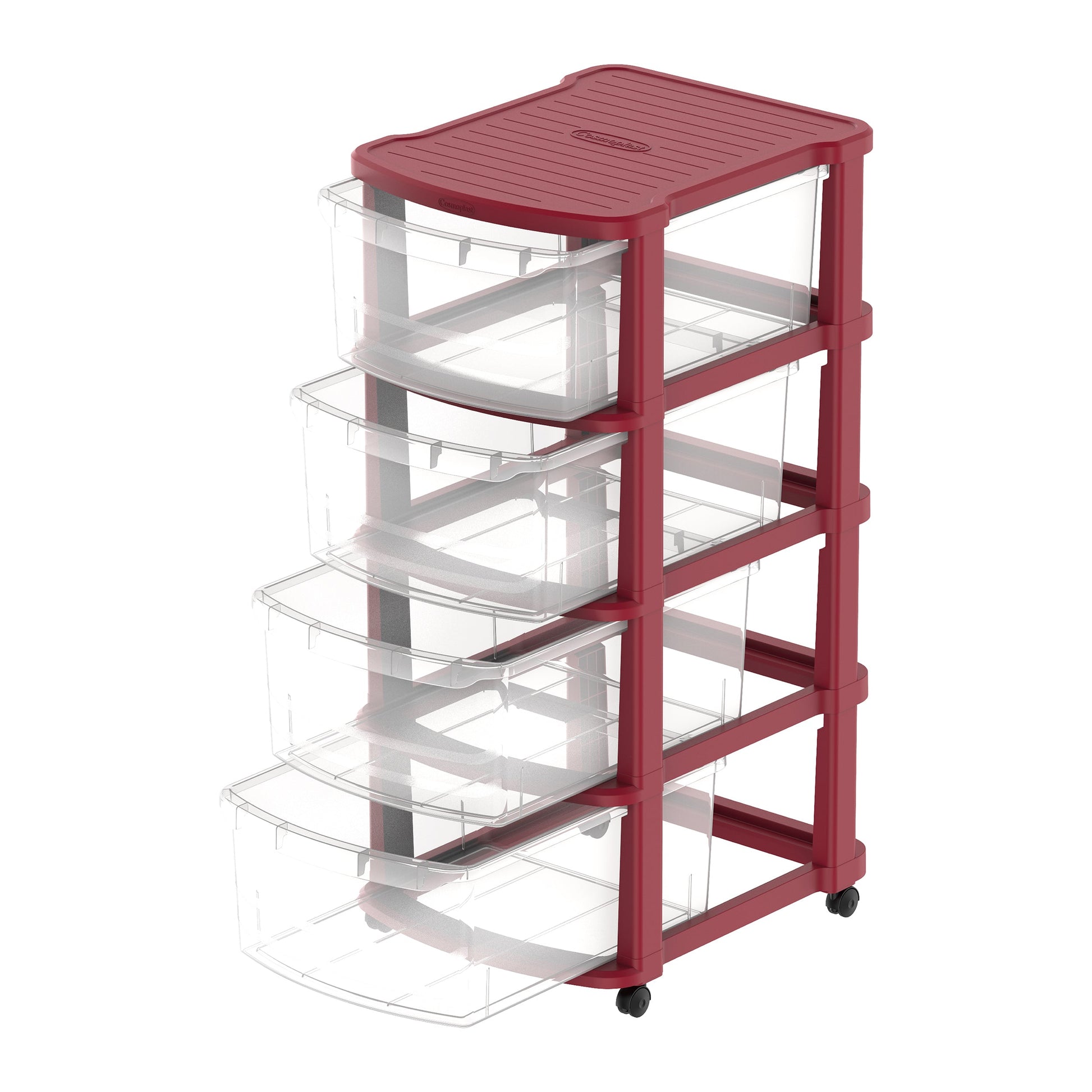 4 Tiers Multipurpose Storage Cabinet with Wheels