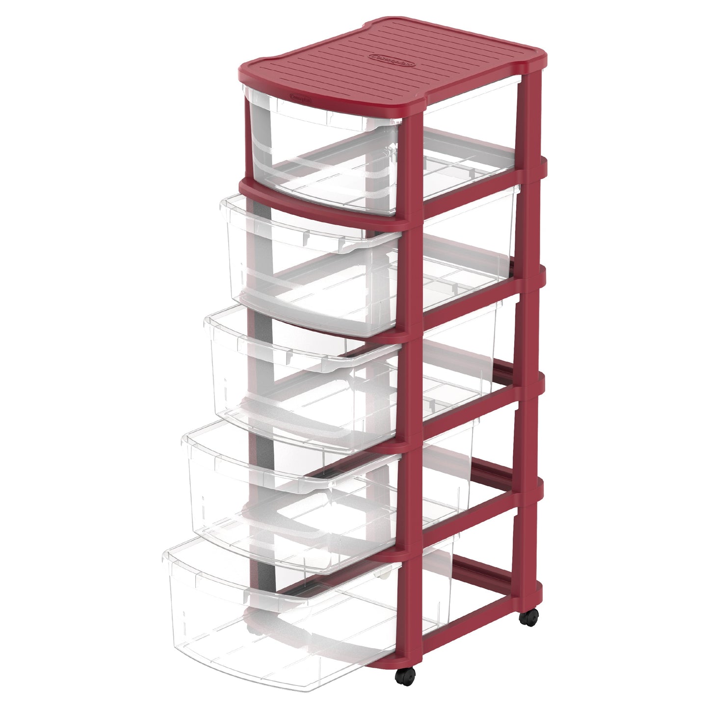 5 Tiers Multipurpose Storage Cabinet with Wheels