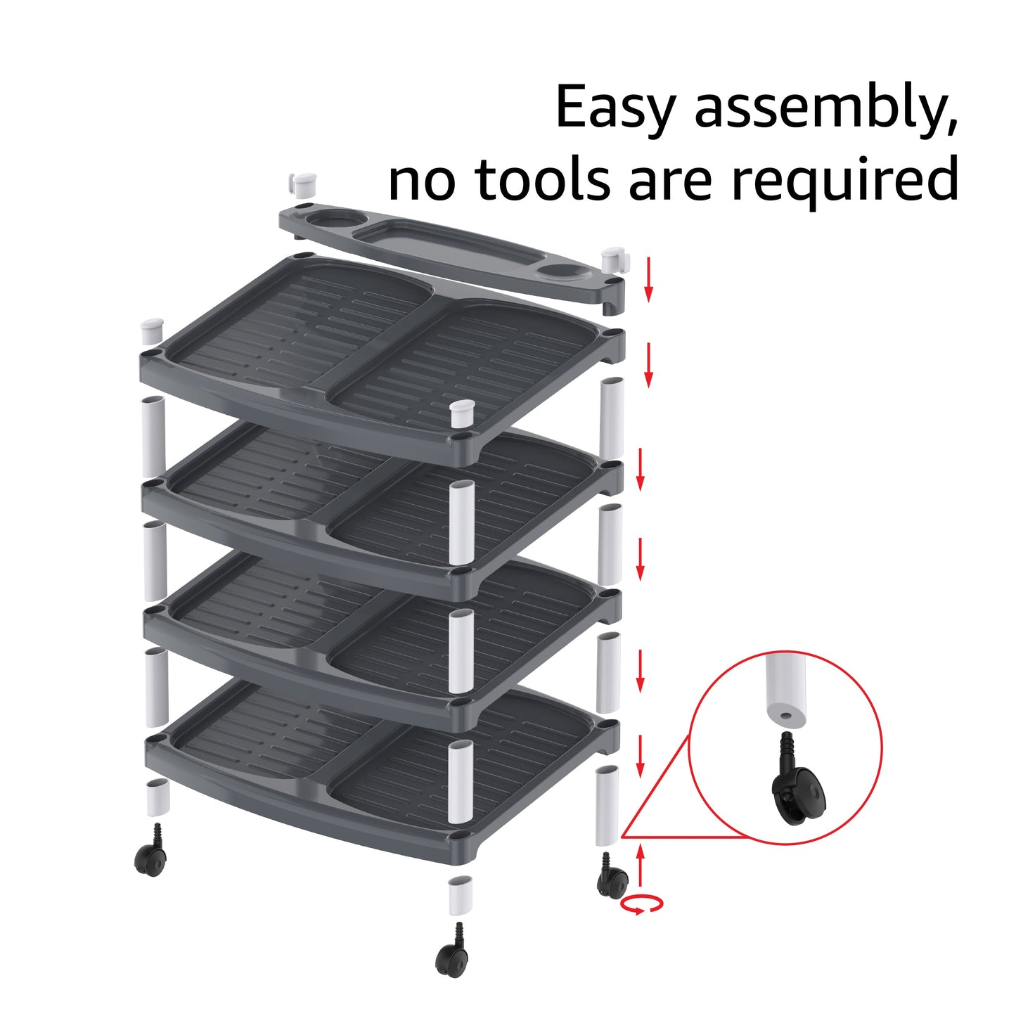 4 Tiers Shoe Storage Rack Organizer with Wheels