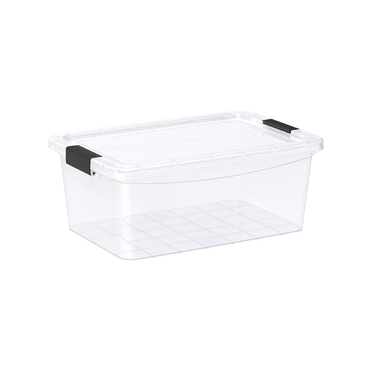 13L Clear Plastic Storage Box with Lockable Lid