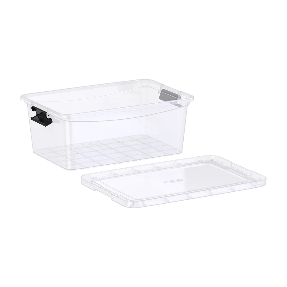 13L Clear Plastic Storage Box with Lockable Lid