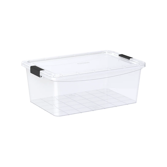 20L Clear Plastic Storage Box with Lockable Lid