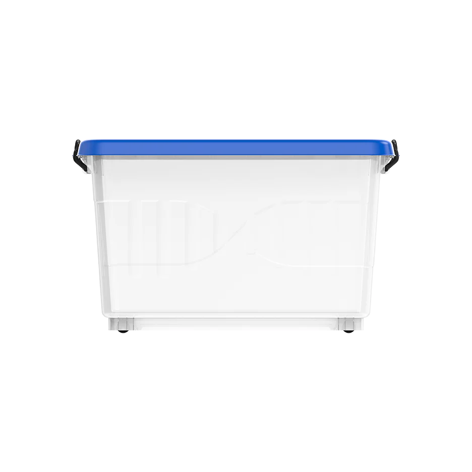 33L Clear Plastic Storage Box with Wheels & Lockable Lid