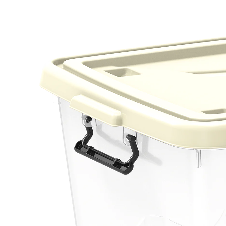 132L Clear Plastic Storage Box with Wheels & Lockable Lid