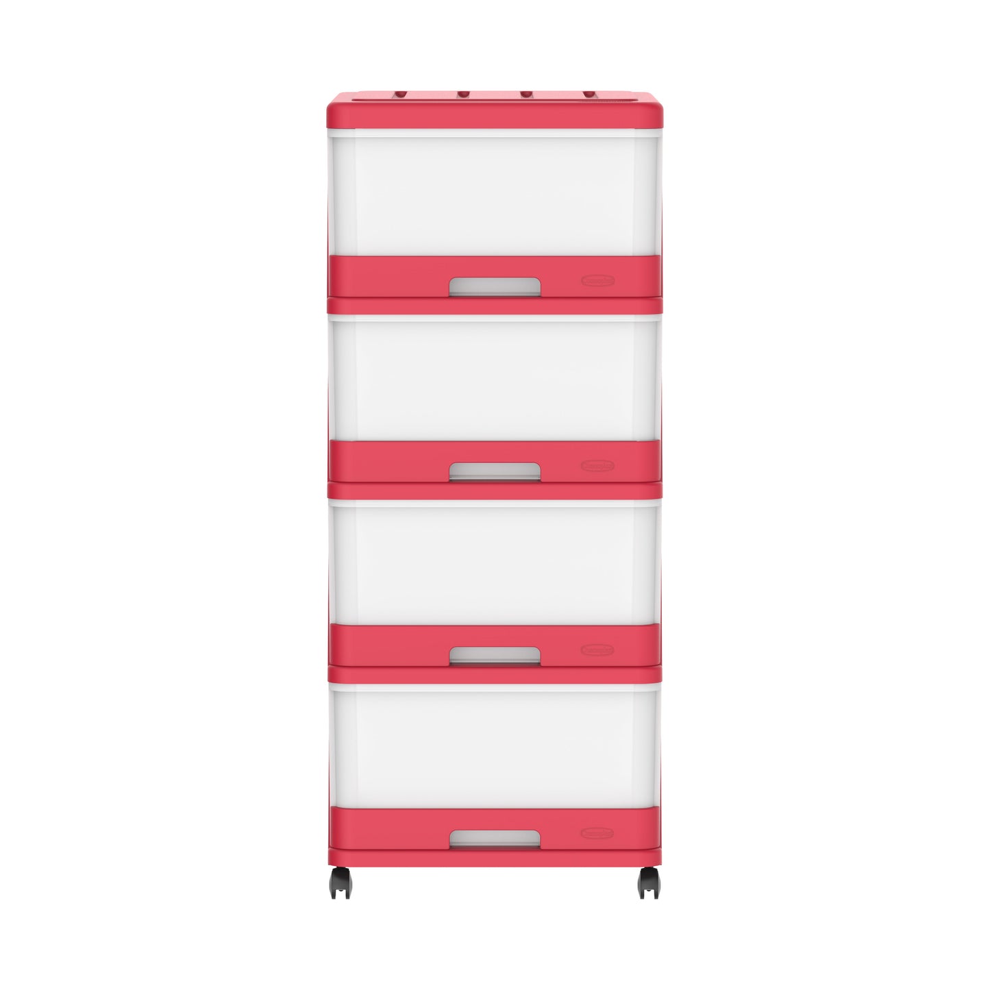 4 Tiers Storage Cabinet with Drawers & Wheels