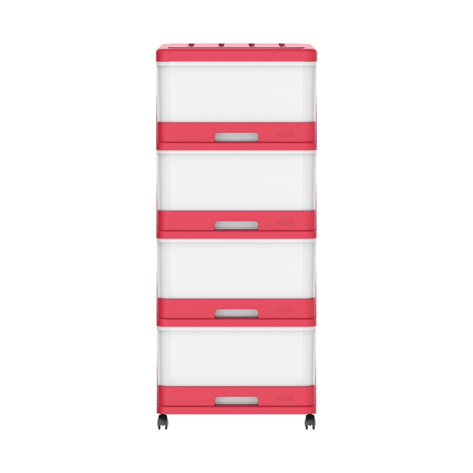 4 Tiers Storage Cabinet with Drawers & Wheels