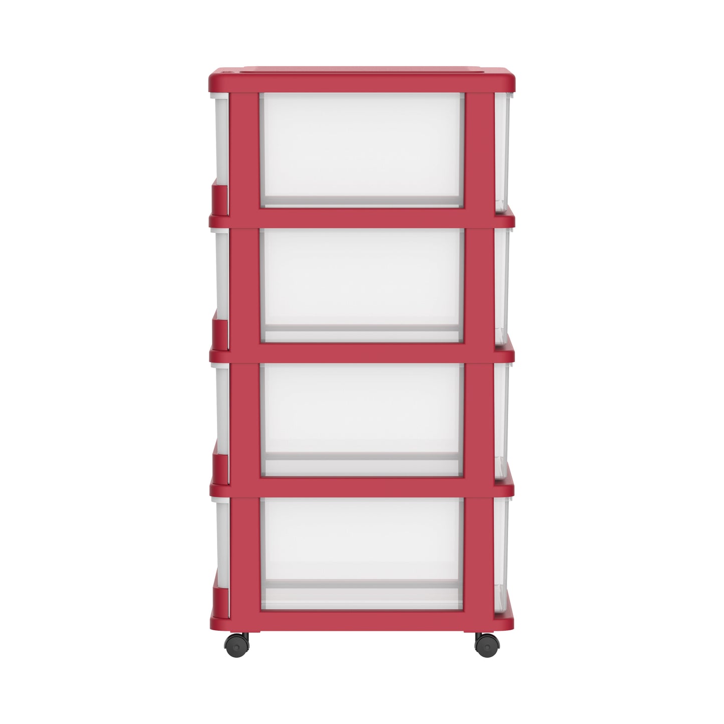 4 Tiers Storage Cabinet with Drawers & Wheels