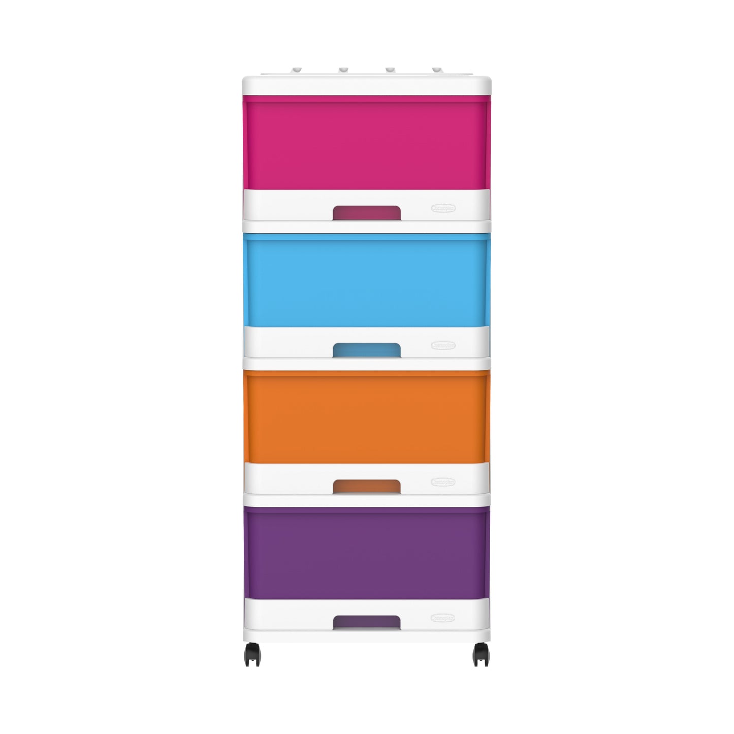 4 Tiers Storage Cabinet with Drawers & Wheels