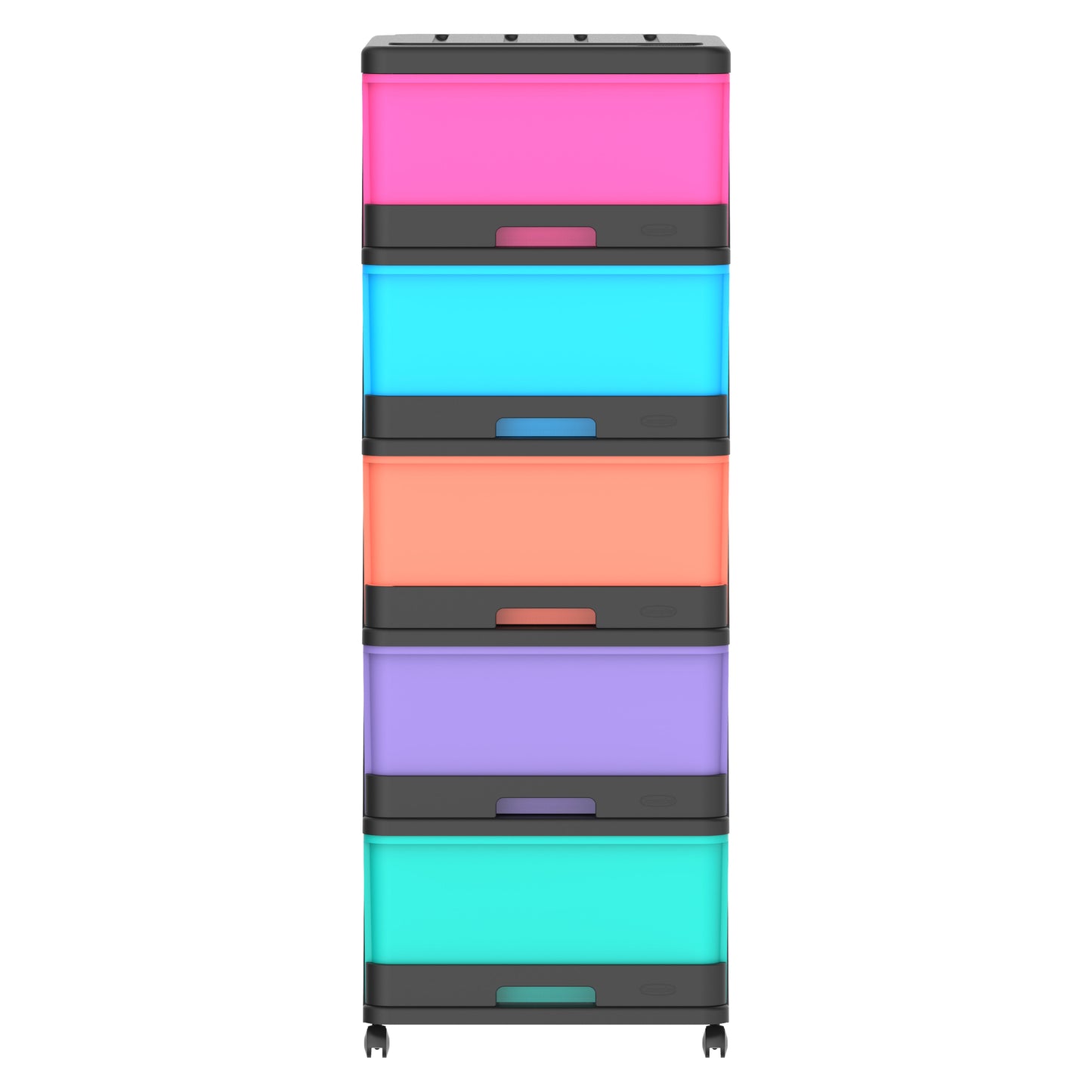 5 Tiers Storage Cabinet with Drawers & Wheels