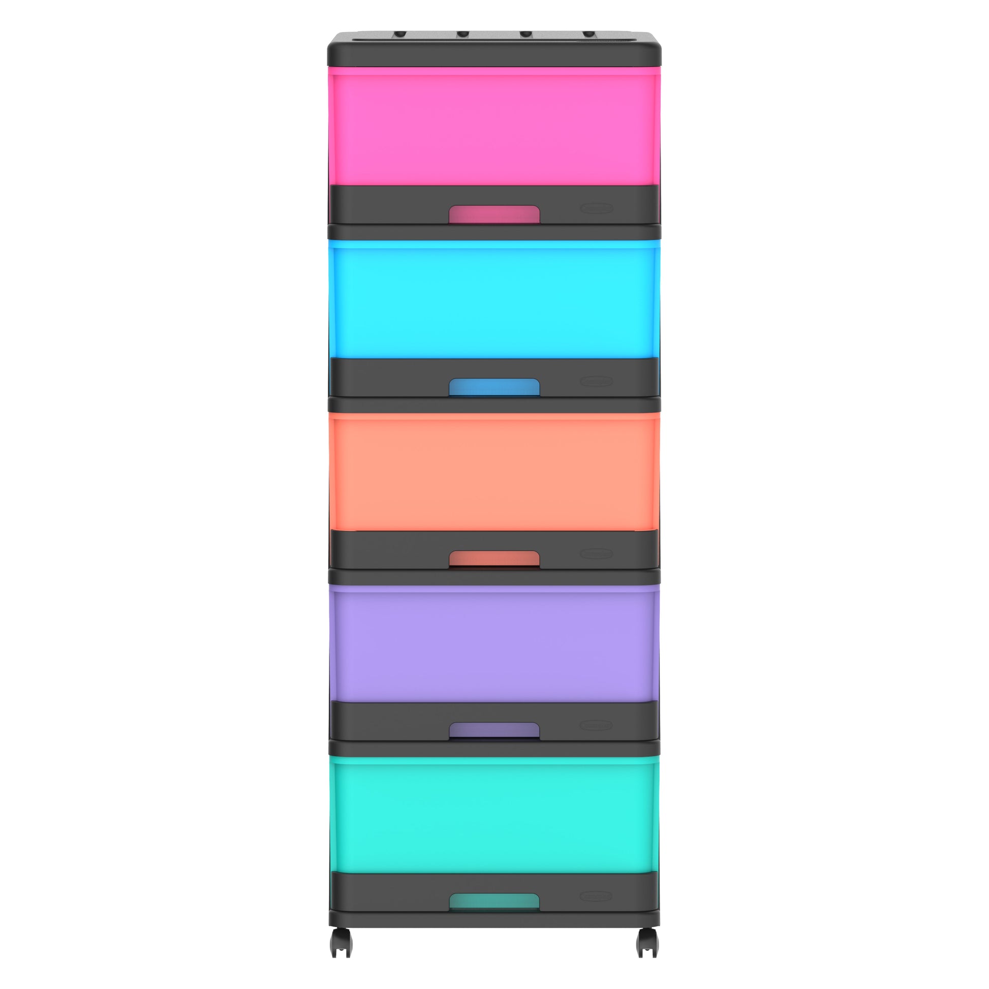 5 Tiers Storage Cabinet with Drawers & Wheels