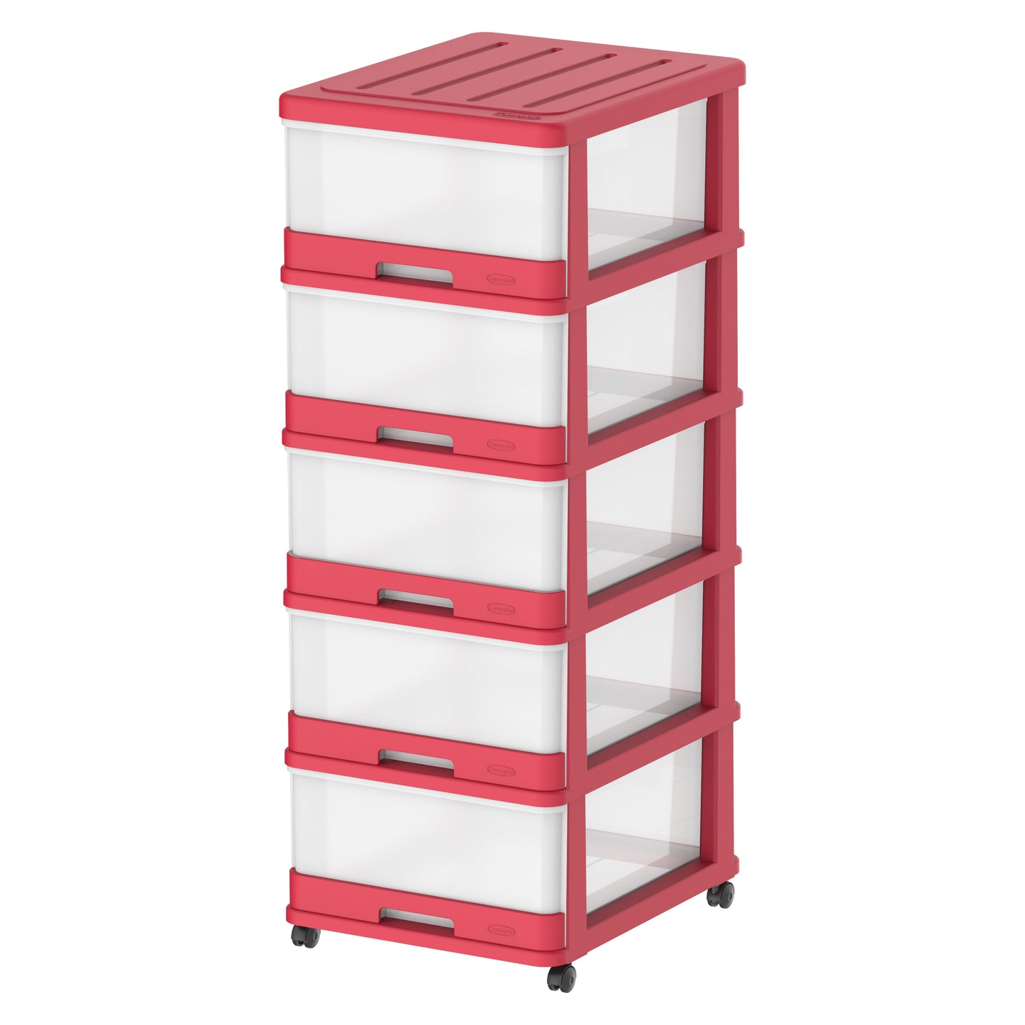 5 Tiers Storage Cabinet with Drawers & Wheels