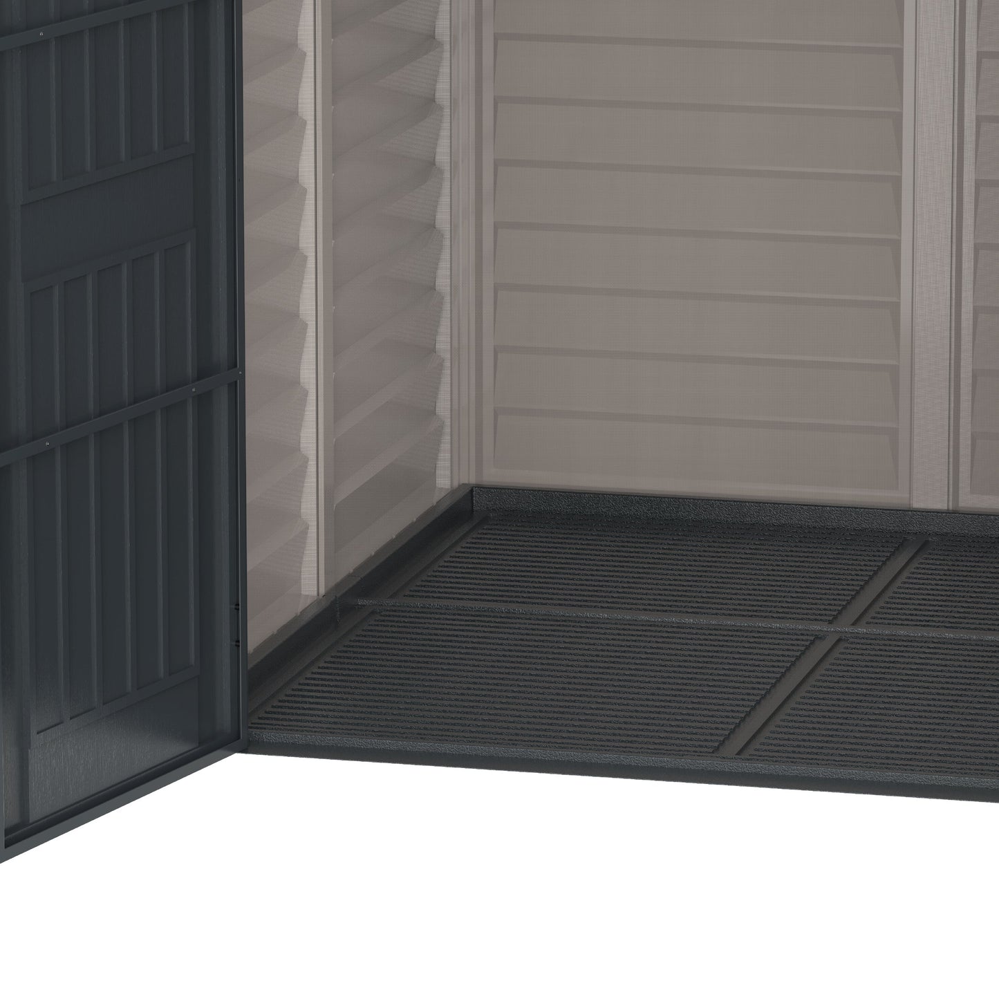 StoreMate PLUS 6x6ft (191 x 191 x 213 cm) Resin Garden Storage Shed Adobe & Anthracite - Cosmoplast Qatar