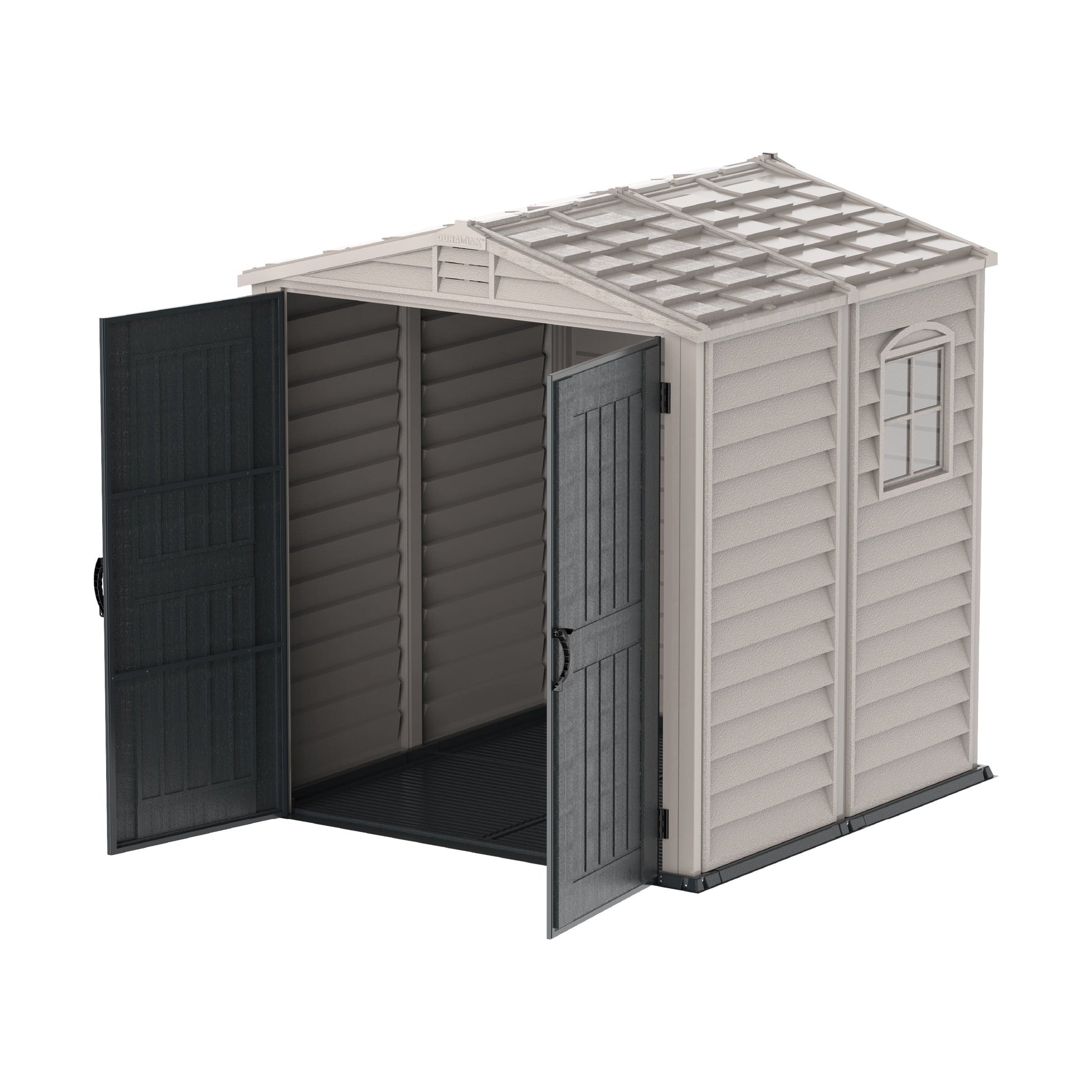 StoreMate PLUS 6x6ft (191 x 191 x 213 cm) Resin Garden Storage Shed Adobe & Anthracite - Cosmoplast Qatar