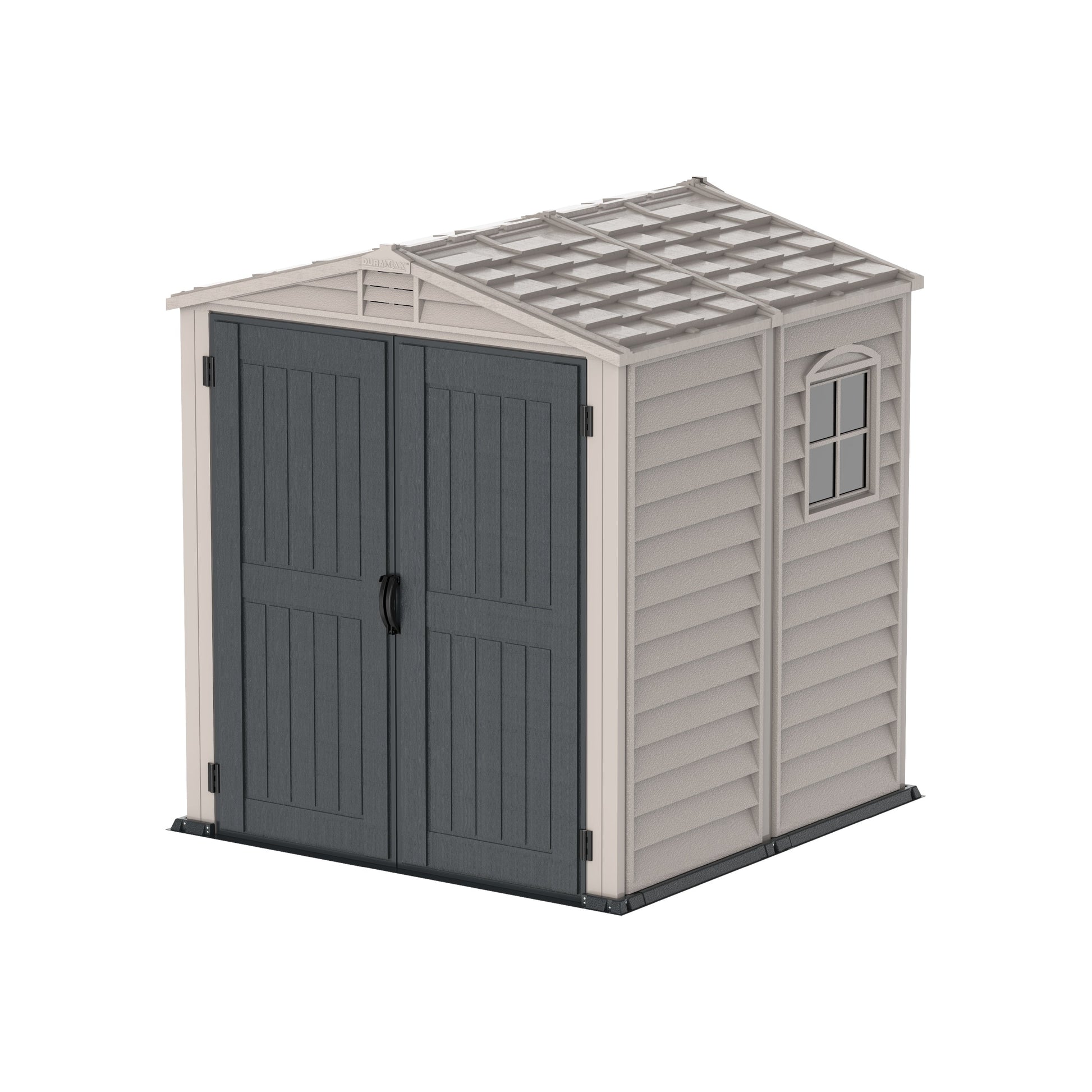 StoreMate PLUS 6x6ft (191 x 191 x 213 cm) Resin Garden Storage Shed Adobe & Anthracite - Cosmoplast Qatar